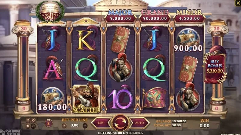 Ancient Rome Deluxe AI - bonusrunda med extra priser